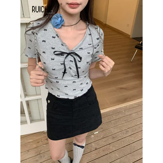 RUICHE áo baby tee áo thun croptop nữ croptop  Cute Đơn giản Korean Fashion WTX24305UO 10Z240307