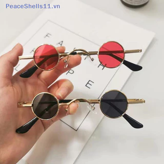 Peaceshells Cổ Điển Nhỏ Tròn Kính Mát Nam Vintage Rock Punk Phong Cách Kim Loại Steampunk Kính Chống Nắng Nữ Mini Hip Hop Kính Mát VN