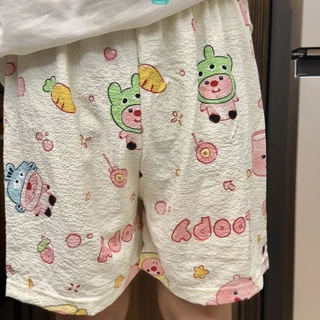 Loopy Hoạt Hình Mùa Hè Đi Bộ Rời Giải Trí Phần Mỏng Dễ Thương Mùa Hè Mới Pyjama Quần Short In Hình Ngôi Nhà Ngọt Ngào [GM]