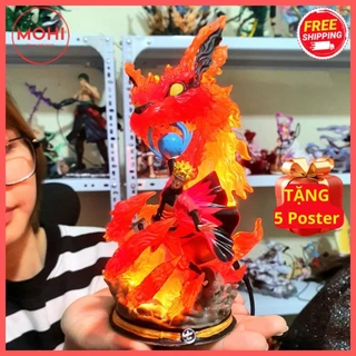 Mô hình Naruto cửu vỹ chiến đấu siêu đẹp, có bản LED, cao 23 cm ( Tặng Poster ) Đồ Chơi Toy