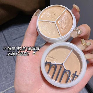 Sweet MINT Tricolor Concealer tifit Cùng Phong Cách Nhiều Màu Bao Điểm Mụn Dấu Vết Vòng Tròn Tối Không Trang Điểm Ánh Sáng Trang Điểm Dụng Cụ Tiện Dụng