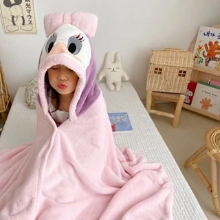 [Ciki Baby] Khăn tắm sơ sinh Trẻ em có mũ trùm đầu Cotton nguyên chất Áo choàng tắm mềm mại Áo choàng lông cừu san hô Áo choàng