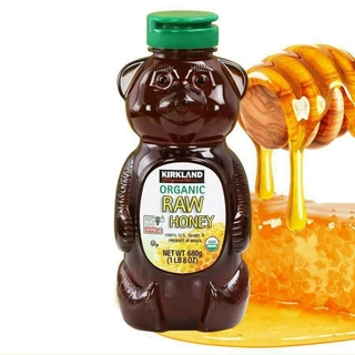 Mật ong Kirkland Raw Organic Honey Bear 680g MỸ