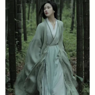 0312 Wei Jin Hanfu Nữ Phong Cách Mới Tay Rộng Cổ Tích Váy Cổ Tích Phong Cách Cổ Tích Thanh Lịch Cổ Trang Phục Cổ Dân Tộc Trung Quốc Truyền Thống Co