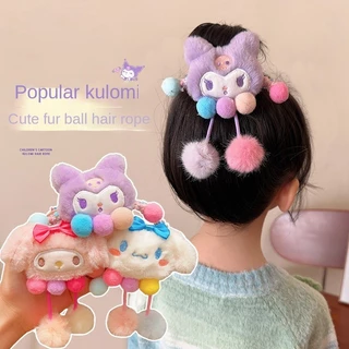 Kouromi Scrunchie Trẻ Em Dây Đầu Cô Gái Dễ Thương Hoạt Hình Sanrio Sang Trọng Bun Tóc Co Giãn Ban Nhạc Phụ Kiện Tóc