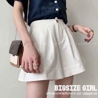 quần short nữ quần ngắn lưng cao Bigsize quần đùi ống rộng suông cạp cao chữ a trắng mùa hè Phong cách Hàn Quốc Thời Trang đẹp