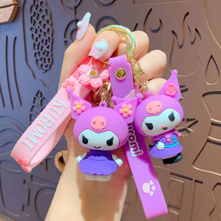 Hoạt Hình Sanrio Kuromi Móc Khóa Búp Bê Silicon Dễ Thương Móc Khóa Chìa Khóa Ô Tô Mặt Dây Chuyền Schoolbag Mặt Dây Chuyền Ngày Lễ Quà Tặng