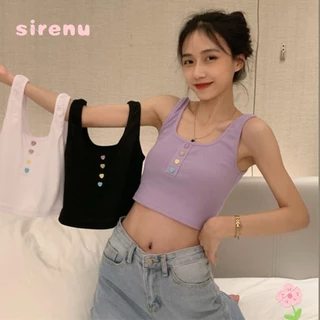 Dây đeo gợi cảm SIRENU, Áo Crop Top mùa hè thông thường dành cho nữ