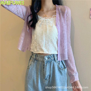 MAIFUWEI áo khoác nữ áo chống nắng  Phong cách casual New Style Popular WMY24406WK 15Z240410