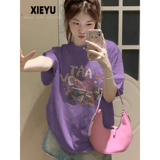 XIEYU áo phông áo thun nữ croptop baby tee Dễ thương Thể thao Cute phổ biến WTX242043H 6Z240205