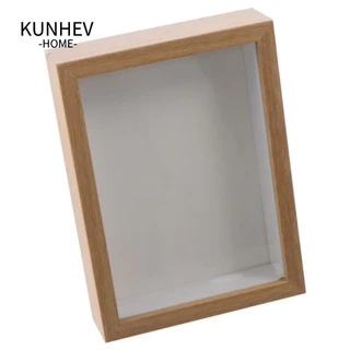 KUNHEV Khung Hộp Bóng, Khung Ảnh Bằng Gỗ Màu Đen Gỗ Natral Đa Kích Thước, Phụ Kiện Trang Trí Máy Tính Để Bàn Kính Hình Chữ Nhật Màn Hình Flora Vé Thủ Công