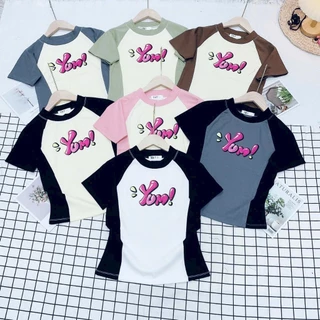 Áo Babytee Phối Thân In Yum Borip Quảng Châu L1 Co Dãn 4 Chiều - Dư Tú Lệ