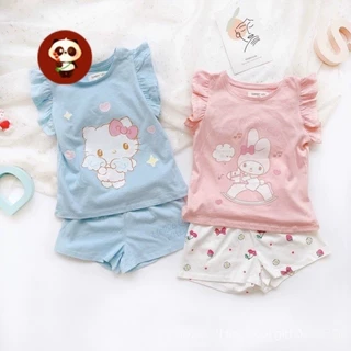 Bộ Đồ Ngủ Trẻ Em 2024 Phong Cách Mới Mùa Hè Mỏng Phong Cách Xingdailu Điều Hòa Không Khí Loungewear Tay Ngắn Hai Miếng