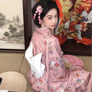 Skjk Truyền Thống Nhật Bản Kimono, In Hoa Phong Cách Nhật Bản Sakura Girl Kimono Đầm, Nữ Yukata Dres Sang Trọng Châu Á Mới Phong Cách Nhật Bản Yukata Áo choàng tắm Trang Phục Hóa Trang