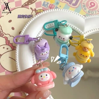 Ay (CN) Hoạt Hình Dễ Thương Động Vật Móc Khóa Macaron Móc Khóa Mặt Dây Chuyền Pacha Chó Mặt Dây Chuyền Móc Khóa Quà Lưu Niệm