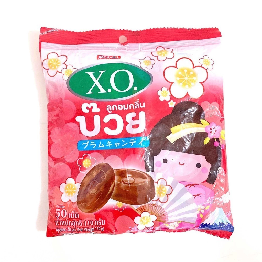 BỊCH 110G (50 VIÊN) KẸO XÍ MUỘI ĐÀO X.O THÁI LAN.DATE MỚI 12 THÁNG.