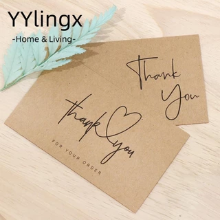 YYlingx Set 30 Tấm Giấy Kraft In Chữ Thank You For Your Order Dùng Gói Quà Tặng Cho Các Bưu Thiếp Kinh Doanh