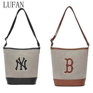 Hàn Quốc 23 Phong Cách Mới mlb Canvas Xô Tote Túi Retro Hoa Cũ NY Yankees Túi Đeo Vai Di Động Túi Messenger