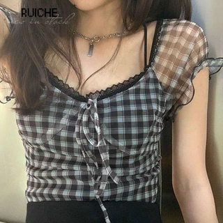 RUICHE áo phông áo thun nữ croptop baby tee Fashion Hàn Phong xu hướng Popular WCS2430ON3 13Z240325