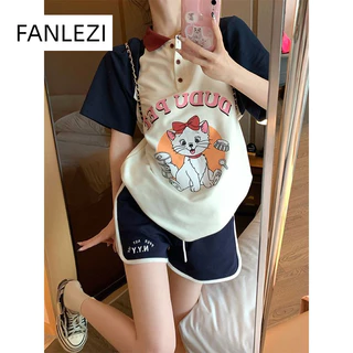  FANLEZI áo polo nữ áo có cổ Stylish INS Đơn giản phổ biến WCS24406BD 14Z240403