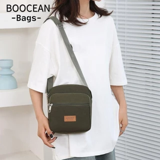 BOOCEAN Túi đeo chéo vải, Túi đeo vai đơn Nylon thời trang, Túi thu ngân nam Túi vuông nhỏ dành cho doanh nhân