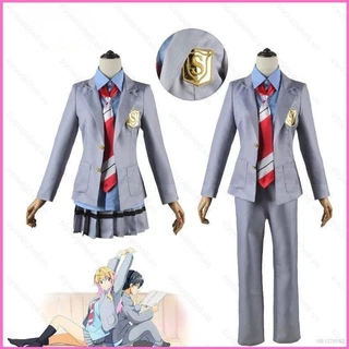 Anime Lời Nói Dối Của Bạn Trong Tháng Tư Cosplay JK Váy Học Sinh Đồng Phục Phù Hợp Với Miyazono Kaori Arima Kousei Trang Phục Dành Cho Nữ Người Đàn Ông Hallween