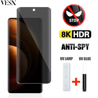 Kính cường lực chống nhìn trộm full màn hình keo UV cho VIVO X100 Ultra X100s X90 X80 X70 X60 Pro+ Pro Plus 4G 5G 2024