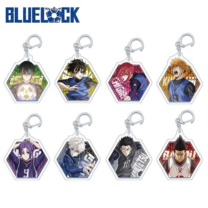 Móc khóa mica Anime Blue Lock Isagi Yoichi Chigiri Hyoma Eishiro Nagi Phụ Kiện Trang Trí Túi Xách balo