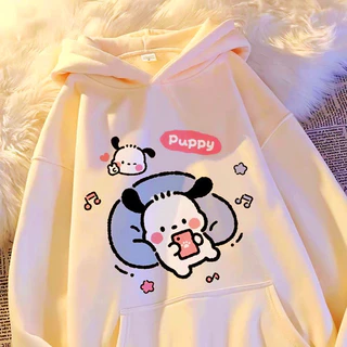 Áo hoodie Tay Dài Dáng Rộng In Họa Tiết Hoạt Hình pochacco Phong Cách Hàn Quốc Thời Trang Cho Nữ