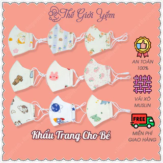 Khẩu trang Muslin 2D cho Bé từ 1 đến 5 tuổi