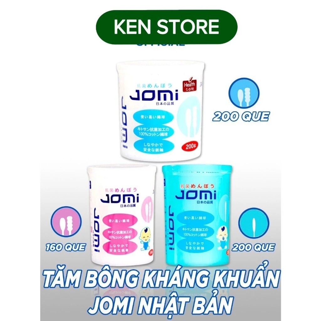 Bông tăm cao cấp JOMI 200 que cho trẻ sơ sinh / người lớn chính hãng Nhật Bản KEN STORE