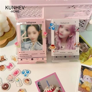 KUNHEV Khung Acrylic mini Fujifilm Instax, Khung Ảnh Nghệ Thuật Dọc Hiển Thị Ảnh, Thời Trang 3 inch Để Bàn Trang Trí Nhiều Màu Sắc Máy Ảnh Phim Tức Thì