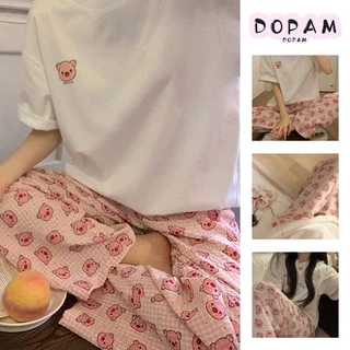 Piggy Pyjama Quần Ins Hoạt Hình Dễ Thương Đi Bộ Với Drapey Quần Mùa Hè Điều Hòa Tại Nhà Quần Thường Ngày Chống Muỗi Quần