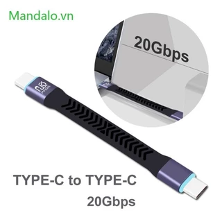 Met 10CM Cáp Dữ Liệu UsbC TypeC Ngắn 20Gbps Tốc Độ Truyền Dữ Liệu Nhanh Dây Sạc Mềm Nhôm + Mạ Niken