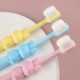 Bàn chải đánh răng trẻ em sợi Cotton siêu mềm mịn, bảo vệ an toàn nướu cho bé