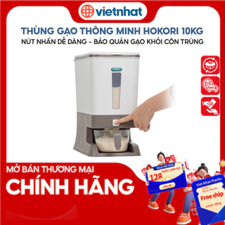 Thùng đựng gạo tiện ích 10kg có ca đong cao cấp Hokori - Nhựa Việt Nhật T5338 Nhựa Việt Nhật Premium