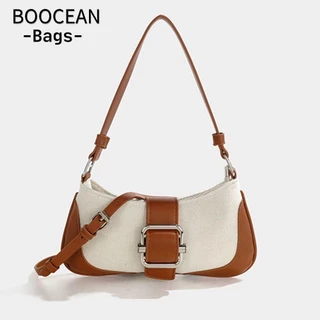 BOOCEAN Túi Đeo Vai, Túi Nách PU Retro, Thời Trang Khâu Nhẹ Hobo Tote Túi Xách Nữ Bé Gái