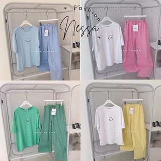 XẢ KHO 50K Pijama Bộ Đồ Ngủ Nữ Mặc Ở Nhà  Mùa Hè Vải 4 Chiều Bộ Quần Áo Thời Trang Cộc Tay Xuân Thu Đi Chơi