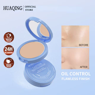 HUAQING Lady Oil Control Matte Face powder Long Lasting Flawless Setting powder Face Makeup With Mirror 100% Mist set che khuyết điểm chống thấm nước khô ướt bột