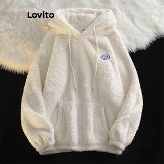 Áo sweatshirt Lovito lông giả màu trơn thường ngày cho nữ LNE30220 (Màu mơ)