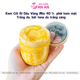 Kem Cốt Rỉ Dầu Vàng 250gr trắng da dùng cho body, mix 40% phôi kem mặt giúp da nhanh bật tone trắng sáng