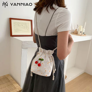 Túi đeo chéo một vai bằng vải Canvas thời trang mới dành cho nữ YANNIAO