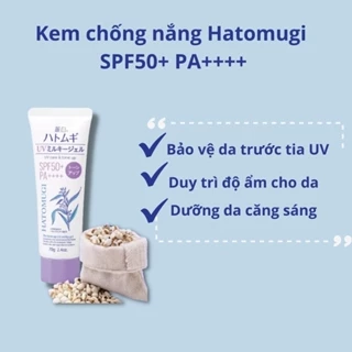 Kem Chống Nắng Nâng Tone Sáng Da REIHAKU HATOMUGI Nhật Bản SPF50 PA +++ 70G