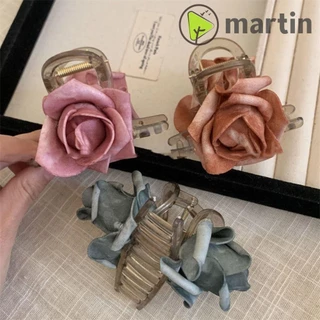 Martin1 Kẹp Tóc Hoa Hồng, Kẹp Cá Mập Vải Vuốt Tóc Hoa, Mũ Phong Cách Hàn Quốc Cá Tính Đạo Cụ Chụp Ảnh Mô Phỏng Hoa Cá Mập Lớn Kẹp Nữ