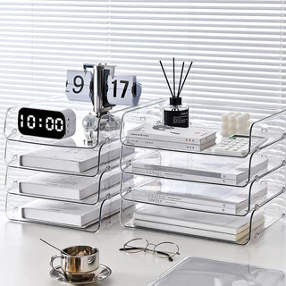 Hot Sale#Desktop Storage Rack Desk Stationery Sundries Double-Layer Storage Rack Office Desk Storage Box Student File RackMQ3L BETI