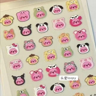 Set 56 Sticker Hoạt Hình Dễ Thương Cậu Bé Bút Chì Xinh Xắn Dùng Để Trang Trí Nhật Ký