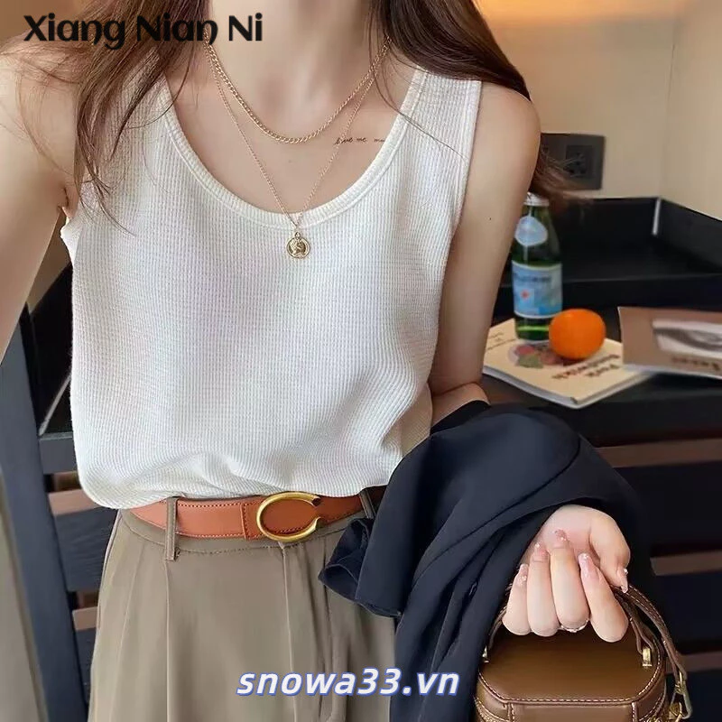 Xiang NIAN NI Camisole Nữ Mùa Hè Mặc Ngoài Vách Ngăn Rời Top Giảm Béo Không Tay Đáy Áo Thun