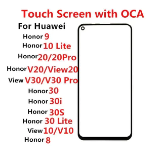 Màn Hình Cảm Ứng Cho Huawei Honor 8 9 10 Lite 20 Pro 30 30i 30S View V30 Mặt Trước Màn Hình LCD Ra Kính Thay Thế Một Phần Sửa Chữa + OCA