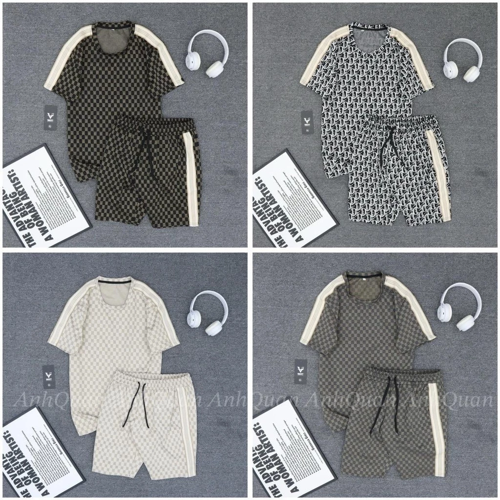 Bộ Quần Áo Nam Cổ Tròn Vải Umi Hoạ Tiết Cao Cấp,Trẻ Trung,Năng Động
