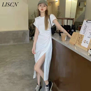 LISCN váy Đầm váy nữ body đầm Cổ điển INS Minimalist Đơn giản WLQ2430IDU 12Z240321